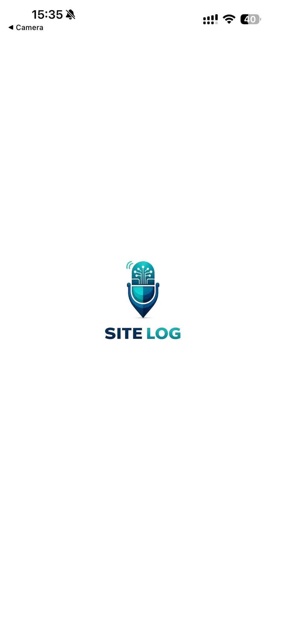 Site Log splash screen
